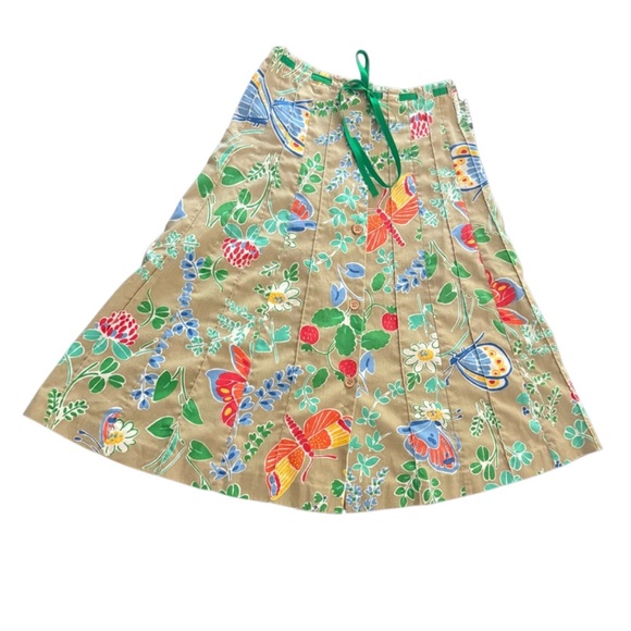 Vintage Herman Geist Midi Skirt Butterfly, Dragonfly & Floral Print 70’s Small-4 - Picture 2 of 16
